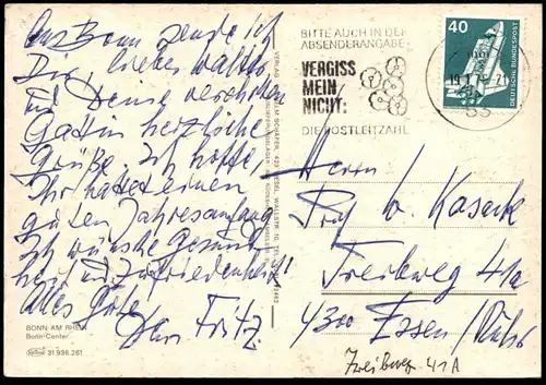 ÄLTERE POSTKARTE BONN BONN-CENTER STEIGENBERGER HOTEL PHILIPS HANSA BOWLING VAW ALUMINIUM Ansichtskarte AK cpa postcard