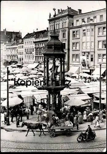 ÄLTERE POSTKARTE MAGDEBURG DER ALTE MARKT ALTER MARKT MOTORRAD motorbike moto Kutsche Pferd Ansichtskarte cpa postcard