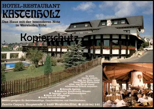 ÄLTERE POSTKARTE HOTEL RESTAURANT KASTENHOLZ WERSHOFEN EIFEL FAMILIE CASPARY Adenau Ansichtskarte AK cpa postcard