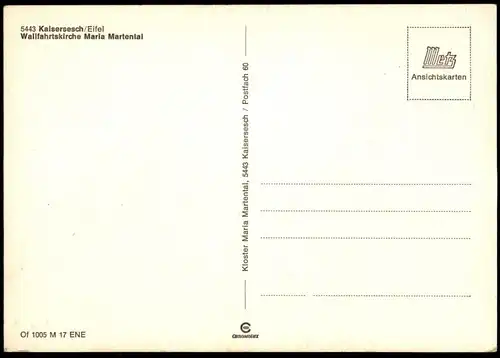 ÄLTERE POSTKARTE KAISERSESCH EIFEL WALLFAHRTSKIRCHE MARIA MARTENTAL Altar Innenansicht Kirche Ansichtskarte cpa postcard