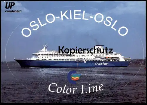 ÄLTERE POSTKARTE & AUFKLEBER KIEL OSLO M/S PRINSESSE RAGNHILD MS SCHIFF COLOR LINE ship Sticker AK postcard