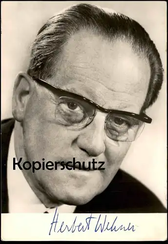 ÄLTERE POSTKARTE HERBERT WEHNER STELLVERTRETENDER VORSITZENDER DER SPD AUTOGRAMM BUNDESTAG Autograph Autogrammkarte AK