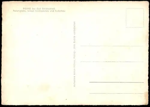 ÄLTERE POSTKARTE PIDING BEI BAD REICHENHALL PETERSPLATZ HINTEN HOCHSTAUFEN UND FUDERHEU BAYERN Ansichtskarte postcard AK