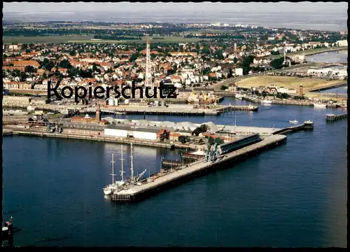 ÄLTERE POSTKARTE CUXHAVEN BLICK ÜBER DAS STEUBENHÖFT & HAFEN ANLAGEN LUFTAUFNAHME FLIEGERAUFNAHME Schiff ship postcard