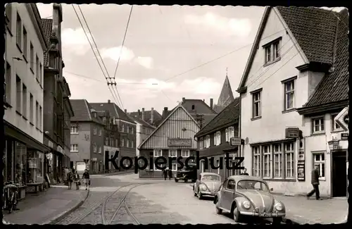 ÄLTERE POSTKARTE WALTROP DORTMUNDER STRASSE VIVIL ANDREAS EDEL-PILS UNION BIER HINWEIS MÖBEL MUSSHOFF VW KÄFER postcard