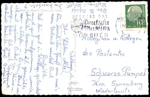 ÄLTERE POSTKARTE WALTROP DORTMUNDER STRASSE VIVIL ANDREAS EDEL-PILS UNION BIER HINWEIS MÖBEL MUSSHOFF VW KÄFER postcard