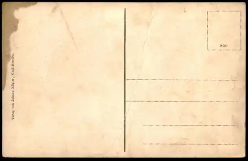 ALTE POSTKARTE GROSS-HERLITZ TEILANSICHT KAISERSTRASSE JOHANN KÜGLER PORZELLAN FABRIK JAMAICA RUM Mähren Velke Heraltice
