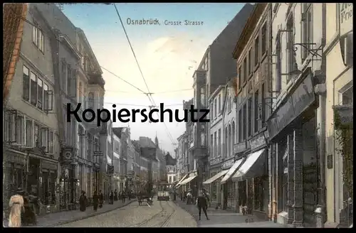 ALTE POSTKARTE OSNABRÜCK GROSSE STRASSE GESCHÄFT ADOLF HASSELBACH WILH. MÖLLMANN HEINR. LINTKER Ansichtskarte postcard