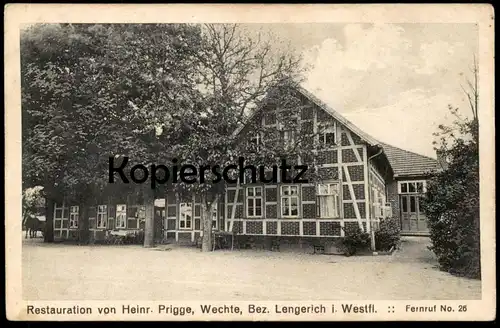 ALTE POSTKARTE WECHTE BEZIRK LENGERICH IN WESTFALEN RESTAURATION VON HEINRICH PRIGGE Ansichtskarte AK postcard cpa