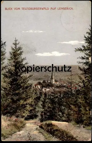 ALTE POSTKARTE BLICK VOM TEUTOBURGERWALD AUF LENGERICH IN WESTFALEN Teutoburger Wald Ansichtskarte AK postcard cpa