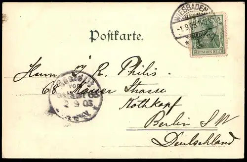 ALTE POSTKARTE WIESBADEN DENKMAL KAISER FRIEDRICH III. REKLAME 1893 RUDOPLH DAMS .. FABRIK Ansichtskarte AK cpa postcard