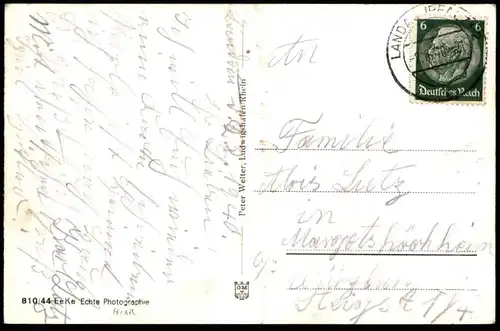 ALTE POSTKARTE LANDAU PFALZ MARKTSTRASSE GESCHÄFTE 1940 GESCHÄFT WEITLAUFF JOSEPH DAMENHÜTE Ansichtskarte postcard cpa