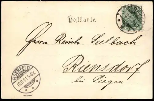 ALTE POSTKARTE GRUSS AUS GÜTERSLOH BRÜNINGS MÜHLE IM WINTER 1901 SCHNEE snow mill AK Ansichtskarte postcard cpa