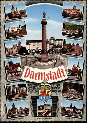 ÄLTERE POSTKARTE DARMSTADT BREUBERG SEEHEIM LINDENFELS ERBACH HEPPENHEIM AUERBACH FRANKENSTEIN ZWINGENBERG MICHELSTADT