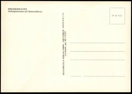 ÄLTERE POSTKARTE BREMERHAVEN HAFENPANORAMA MIT KAISERSCHLEUSE SCHLEUSE LUFTBILD HAFEN Fliegeraufnahme Ansichtskarte