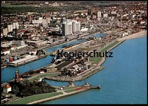 ÄLTERE POSTKARTE BREMERHAVEN LUFTAUFNAHME HAFEN Fliegeraufnahme Panorama harbour Ansichtskarte AK cpa postcard