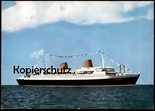ÄLTERE POSTKARTE MS EUROPA KREUZFAHRTSCHIFF NORDDEUTSCHER LLOYD BREMEN Dampfer Schiff postcard cpa AK Ansichtskarte