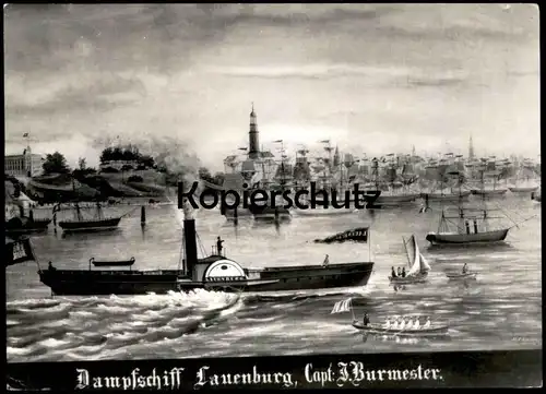 ÄLTERE POSTKARTE DAMPFSCHIFF LAUENBURG CAPTAIN BURMESTER ELBSCHIFFAHRTSMUSEUM Dampfer Schiff postcard cpa Ansichtskarte