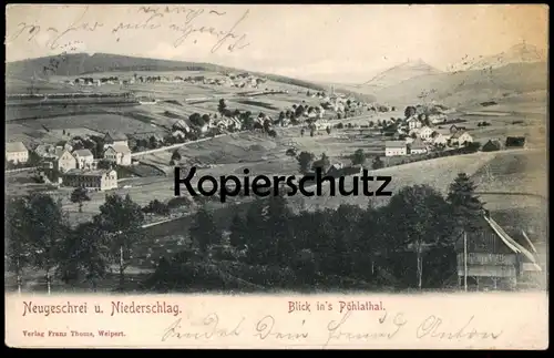 ALTE POSTKARTE NEUGESCHREI UND NIEDERSCHLAG BLICK IN'S PÖHLATHAL PANORAMA NOVE ZVOLANI Pöhlatal Weipert AK cpa postcard