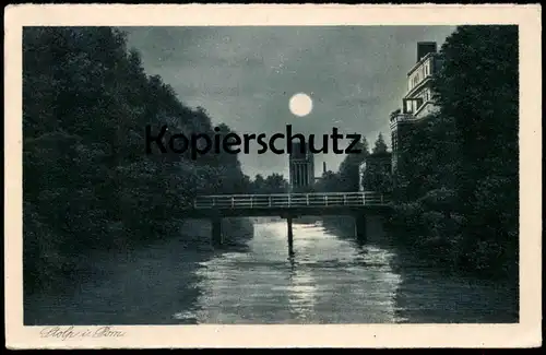 ALTE POSTKARTE STOLP IN POMMERN MONDSCHEIN MOND SLUPSK Polen Polska Ansichtskarte AK cpa postcard