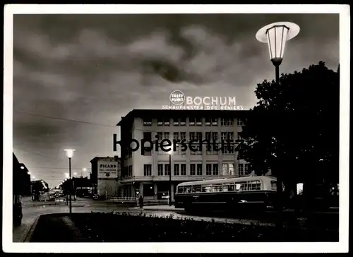 ÄLTERE POSTKARTE BOCHUM TREFFPUNKT SCHAUFENSTER DES REVIERS HANDELSHOF AM HAUPTBAHNHOF PICARD BUS Ansichtskarte postcard