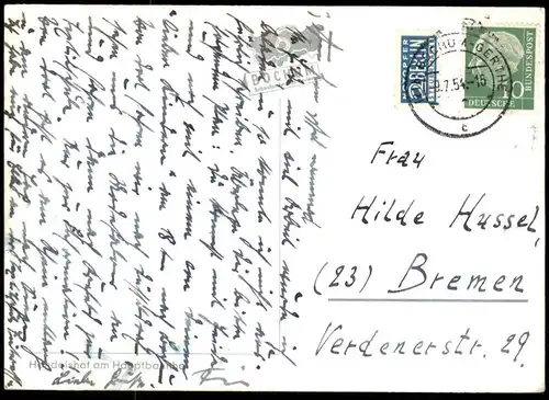 ÄLTERE POSTKARTE BOCHUM TREFFPUNKT SCHAUFENSTER DES REVIERS HANDELSHOF AM HAUPTBAHNHOF PICARD BUS Ansichtskarte postcard