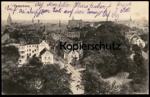 ALTE POSTKARTE PADERBORN PANORAMA CAFÉ PALAIS CONDITOREI HEINRICH BECKER AUG. KÖPPELMANN PHOTOGRAPH AK cpa postcard