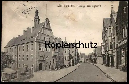 ALTE POSTKARTE GÜTERSLOH KÖNIGLICHES AMTSGERICHT GESCHÄFT HEINRICH ZUMHANSEN Gericht court tribunal cpa postcard AK