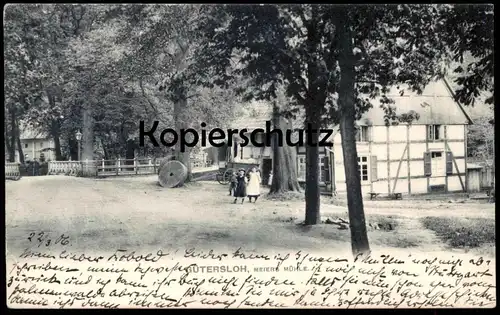 ALTE POSTKARTE GÜTERSLOH MEIERS MÜHLE Meier's Wassermühle Mühlstein mill moulin Ansichtskarte AK postcard cpa