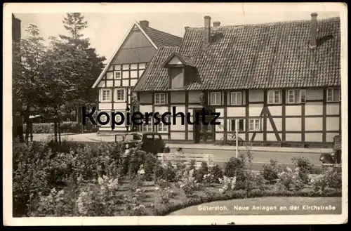 ALTE POSTKARTE GÜTERSLOH NEUE ANLAGEN AN DER KIRCHSTRASSE 1942 AUTO AK Ansichtskarte postcard cpa