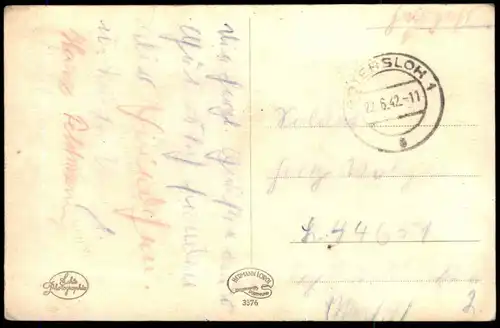 ALTE POSTKARTE GÜTERSLOH NEUE ANLAGEN AN DER KIRCHSTRASSE 1942 AUTO AK Ansichtskarte postcard cpa