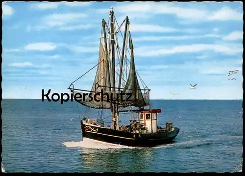 ÄLTERE POSTKARTE KRABBENKUTTER KEHRT VOM FANG ZURÜCK SCHIFF KUTTER KRABBEN bateau crabes crabs ship postcard cpa AK