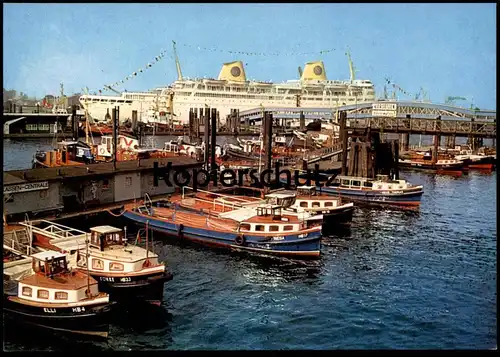 ÄLTERE POSTKARTE HAMBURG BARKASSE ELLI SÖNKE FRIEDA KUNGSHOLM HAFEN Schiff ship harbour bateau Ansichtskarte AK postcard