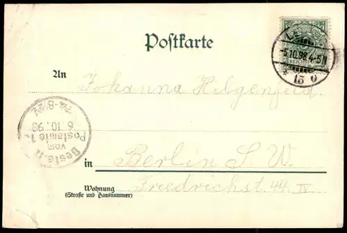 ALTE LITHO POSTKARTE LEIPZIG GRUSS VOM CAFÉ FRANCAIS 1898 Ansichtskarte AK cpa postcard