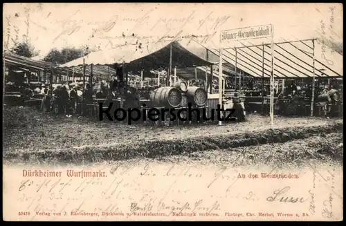 ALTE POSTKARTE BAD DÜRKHEIM DÜRKHEIMER WURSTMARKT AN DEN WEINSTÄNDEN WINZER-GENOSSENSCHAFT Ansichtskarte AK cpa postcard