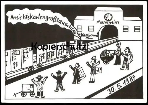 ÄLTERE POSTKARTE MANNHEIM ANSICHTSKARTENGROSSTAUSCHTAG ANSICHTSKARTENBÖRSE LUDWIGSHAFEN SINSHEIM AK cpa postcard
