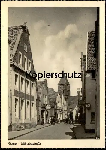 ÄLTERE POSTKARTE RHEINE MÜNSTERSTRASSE AK postcard Ansichtskarte cpa