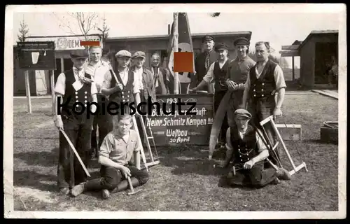 ALTE FOTO POSTKARTE KEMPEN 20.04.1939 BETRIEBSGEMEINSCHAFT HEINRICH SCHMITZ WESTBAU 50. DEM F... Ansichtskarte postcard
