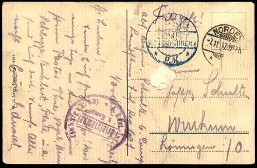 ALTE POSTKARTE RHEINE IN WESTFALEN HERRENSCHREIBER-STRASSE KÜCHENGERÄTE Herrenschreiberstrasse Ansichtskarte AK postcard