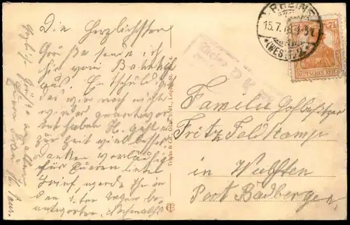 ALTE POSTKARTE RHEINE IN WESTFALEN IBBENBÜRENER STRASSE UND BASILIKA AUTO KUTSCHE JOSEF FRANK Ansichtskarte AK postcard