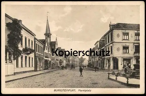 ALTE POSTKARTE BURGSTEINFURT MARKTPLATZ KAISER'S KAFFEE GESCHÄFT Steinfurt Borghorst cpa postcard Ansichtskarte