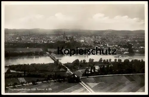 ALTE POSTKARTE SPEYER AM RHEIN FLUGZEUGAUFNAHME 1933 FLIEGERAUFNAHME LUFTBILD PANORAMA Ansichtskarte AK postcard cpa