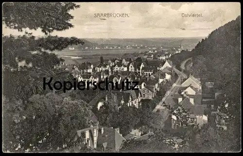 ALTE POSTKARTE SAARBRÜCKEN OSTVIERTEL 1916 PANORAMA GESAMTANSICHT Stempel St. Johann Ansichtskarte AK postcard cpa