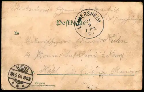 ALTE LITHO POSTKARTE GRUSS AUS LEIMERSHEIM GASTHAUS ZUR SONNE BESITZER K. J. SERR PFARRHAUS HAUPTSTRASSE AK postcard cpa