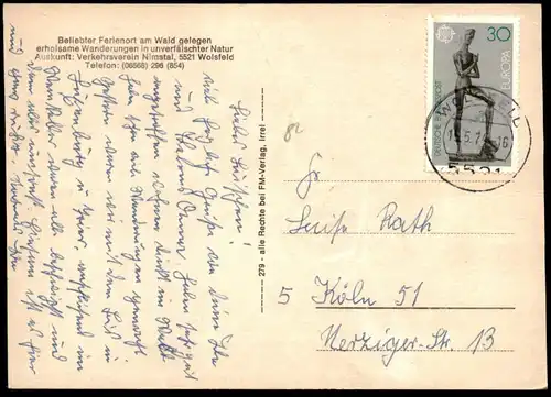 ÄLTERE POSTKARTE GRUSS AUS WOLFSFELD EIFEL DEUTSCH-LUXEMBURGISCHER NATURPARK SÜDEIFEL Ansichtskarte AK postcard cpa