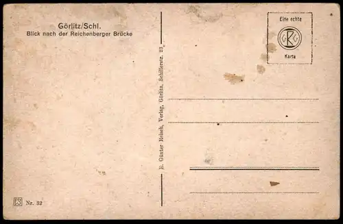 ALTE POSTKARTE GÖRLITZ BLICK NACH DER REICHENBERGER BRÜCKE ZGORZELEC Ansichtskarte cpa postcard AK