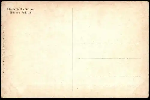 ALTE KÜNSTLER POSTKARTE BRESLAU UNIVERSITÄT BLICK VOM FECHTSAAL MALER P. DENNER Wroclaw Ansichtskarte AK cpa postcard