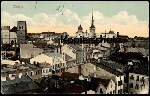 ALTE POSTKARTE OLMÜTZ PANORAMA REKLAME HOTEL POST OLOMOUC Tschechische Republik Ceska Cesko postcard cpa Ansichtskarte