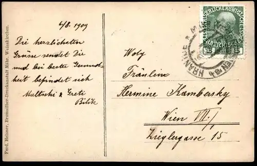 ALTE POSTKARTE MÄHRISCH WEISSKIRCHEN 1909 HRANICE NA MORAVE PANORAMA TOTALANSICHT MÄHR. Ceska Republika postcard cpa AK