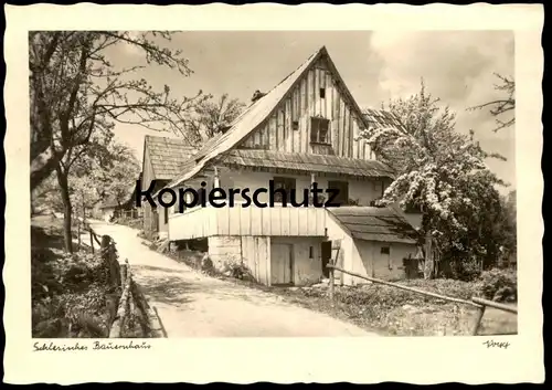 ALTE POSTKARTE SCHLESIEN SCHLESISCHES BAUERNHAUS HAUS POPP VERLAG HEIDELBERG Polen polska poland postcard cpa AK
